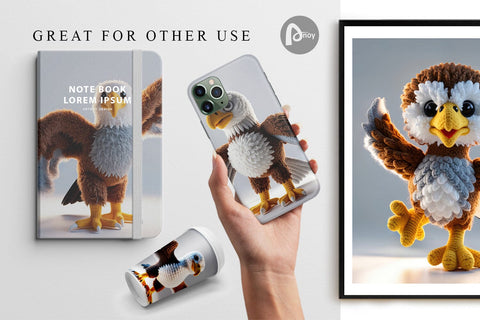 Digital Paper Patriotic Eagle Crochet Digital Pattern artnoy 