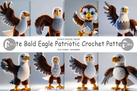 Digital Paper Patriotic Eagle Crochet Digital Pattern artnoy 