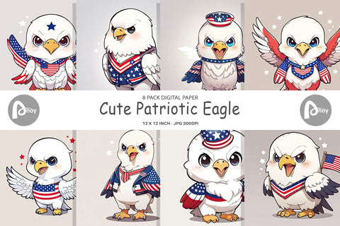 Digital Paper Patriotic Eagle Digital Pattern artnoy 