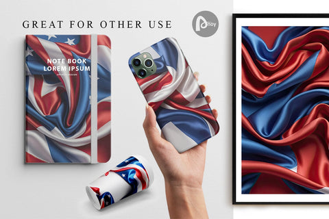 Digital Paper Patriotic Silk Satin Digital Pattern artnoy 