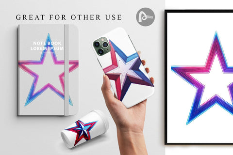 Digital Paper Patriotic Stars Digital Pattern artnoy 