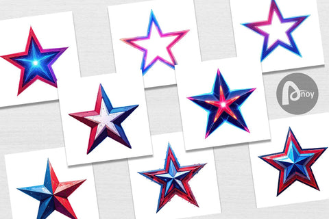 Digital Paper Patriotic Stars Digital Pattern artnoy 