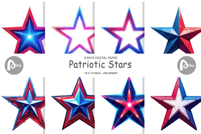 Digital Paper Patriotic Stars Digital Pattern artnoy 