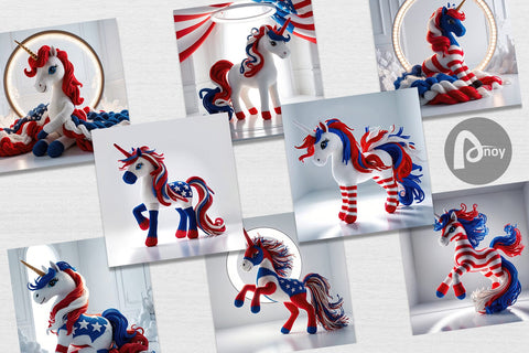 Digital Paper Patriotic Unicorn Crochet Digital Pattern artnoy 