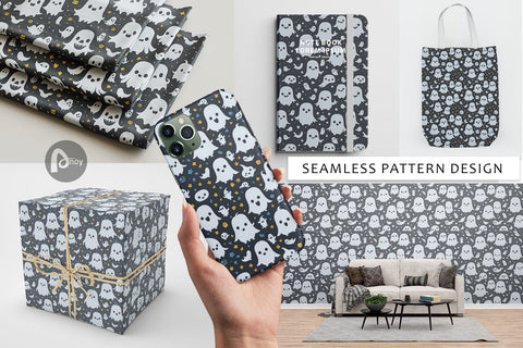 Digital Paper Pattern Cute Ghosts Digital Pattern artnoy 