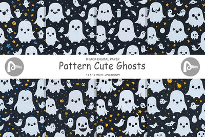 Digital Paper Pattern Cute Ghosts Digital Pattern artnoy 