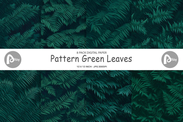 Digital Paper Pattern Green Leaves Digital Pattern artnoy 