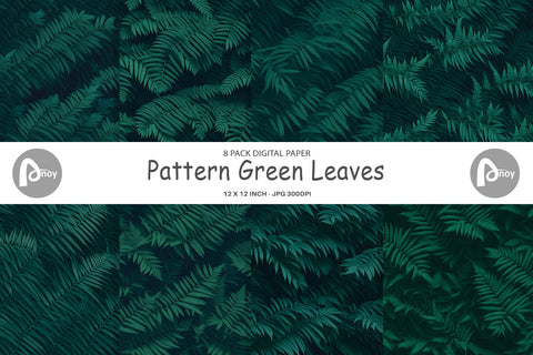 Digital Paper Pattern Green Leaves Digital Pattern artnoy 