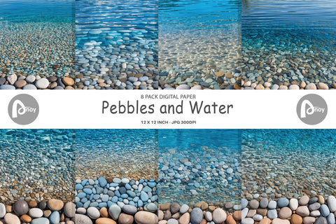 Digital Paper Pebbles and Water Sublimation artnoy 