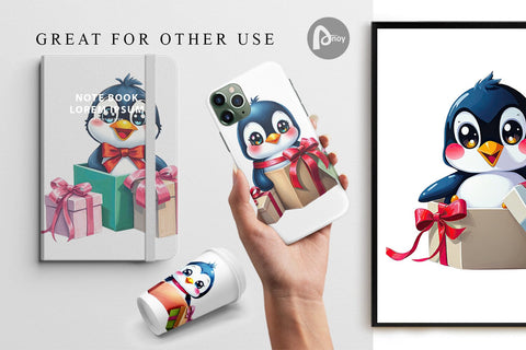 Digital Paper Penguin Gift Digital Pattern artnoy 