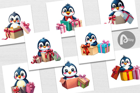 Digital Paper Penguin Gift Digital Pattern artnoy 