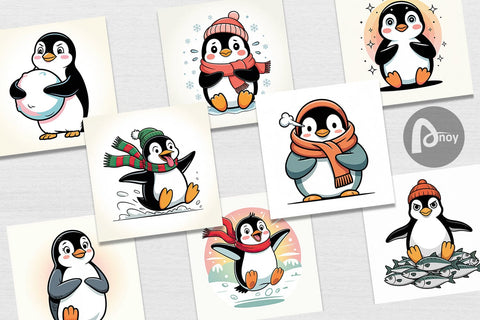 Digital Paper Penguin Mood Digital Pattern artnoy 