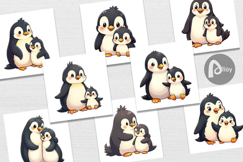 Digital Paper Penguin Mother's Day Digital Pattern artnoy 