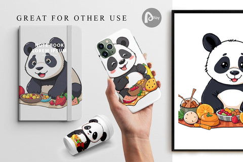 Digital Paper Picnic Panda Digital Pattern artnoy 