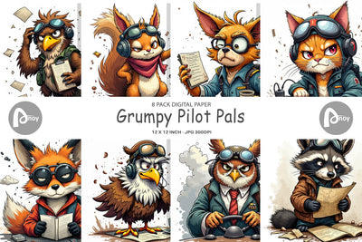 Digital Paper Pilot Grumps Digital Pattern artnoy 