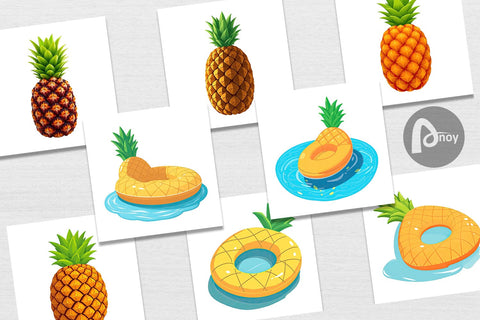 Digital Paper Pineapple Float Digital Pattern artnoy 