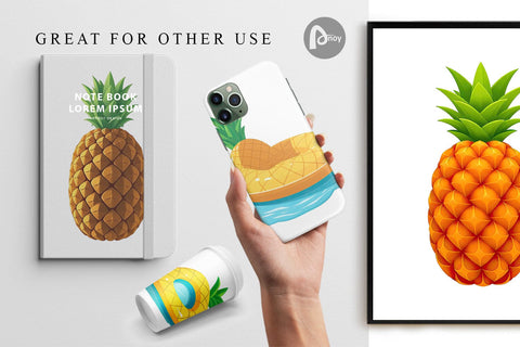 Digital Paper Pineapple Float Digital Pattern artnoy 