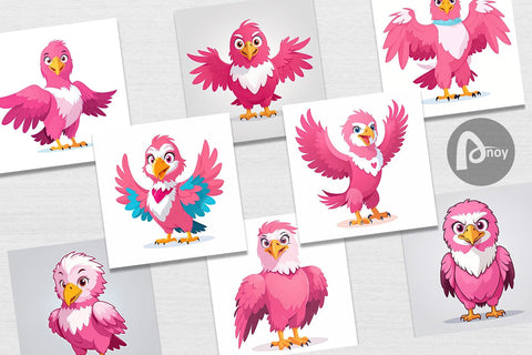 Digital Paper Pink Eagle Valentine Digital Pattern artnoy 