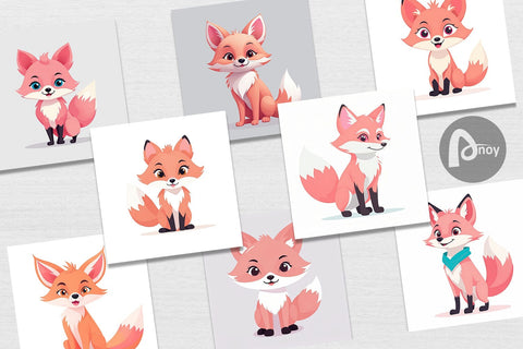 Digital Paper Pink Fox Valentine Digital Pattern artnoy 