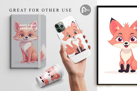 Digital Paper Pink Fox Valentine Digital Pattern artnoy 