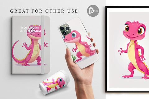 Digital Paper Pink Gecko Valentine Digital Pattern artnoy 