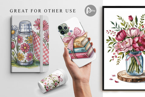 Digital Paper Pink Gingham Summer Digital Pattern artnoy 