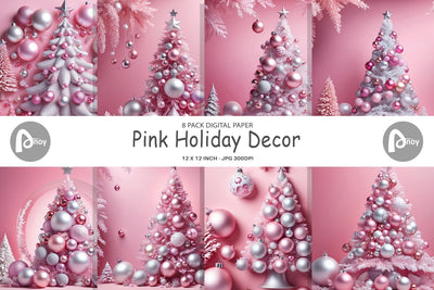 Digital Paper Pink Holiday Decor Digital Pattern artnoy 