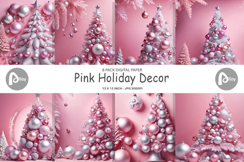 Digital Paper Pink Holiday Decor Digital Pattern artnoy 