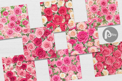Digital Paper Pink Rose Pattern Digital Pattern artnoy 