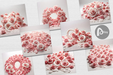 Digital Paper Pink Roses Flower Digital Pattern artnoy 