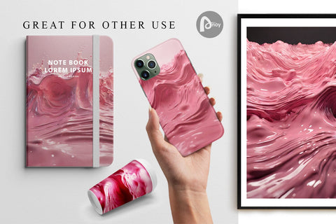 Digital Paper Pink Wave Liquid Digital Pattern artnoy 