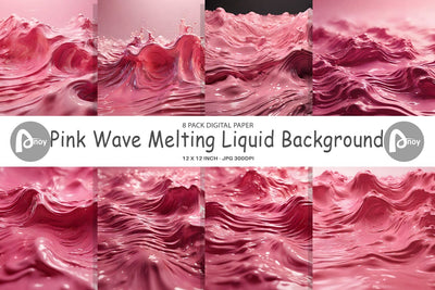 Digital Paper Pink Wave Liquid Digital Pattern artnoy 