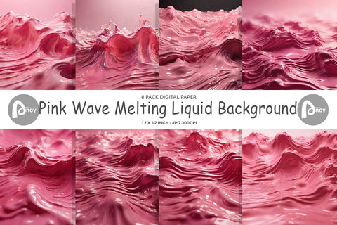Digital Paper Pink Wave Liquid Digital Pattern artnoy 