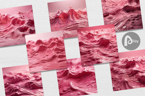 Digital Paper Pink Wave Liquid Digital Pattern artnoy 