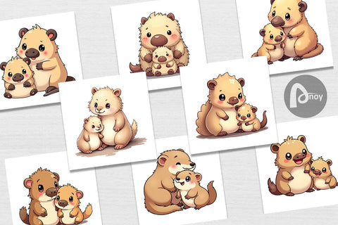 Digital Paper Platypus Mother's Day Digital Pattern artnoy 