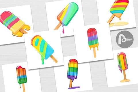 Digital Paper Popsicle Digital Pattern artnoy 