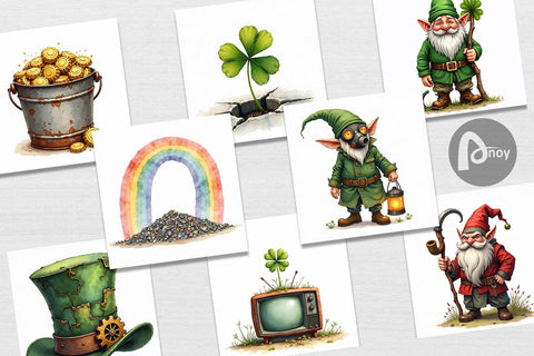 Digital Paper Post-Apocalyptic Paddy Wasteland St. Patrick's Digital Pattern artnoy 