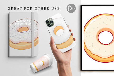 Digital Paper Powdered Donut Digital Pattern artnoy 