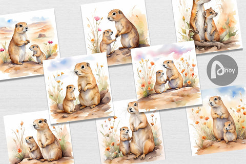 Digital Paper Prairie Dog Mother Day Digital Pattern artnoy 