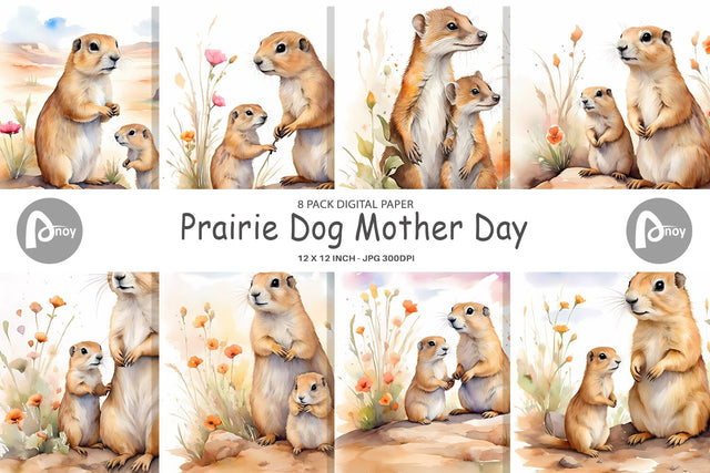 Digital Paper Prairie Dog Mother Day Digital Pattern artnoy 