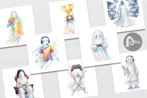 Digital Paper Pro Esports Gamer Ghost Digital Pattern artnoy 