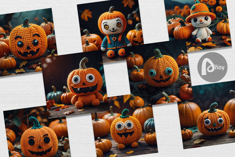 Digital Paper Pumpkin Knitted Digital Pattern artnoy 