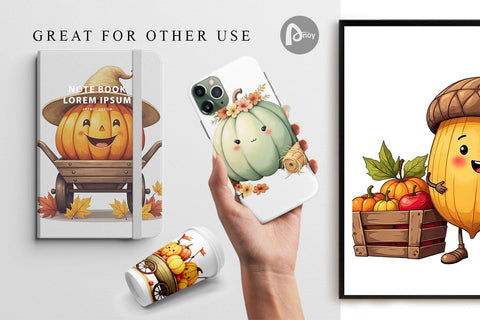 Digital Paper Pumpkin Patch Pals Digital Pattern artnoy 