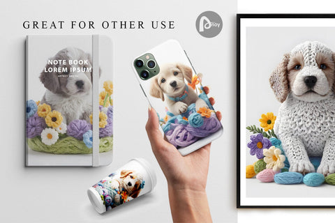 Digital Paper Puppy Easter Embroidery Digital Pattern artnoy 