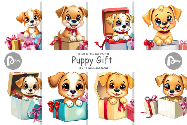 Digital Paper Puppy Gift Digital Pattern artnoy 