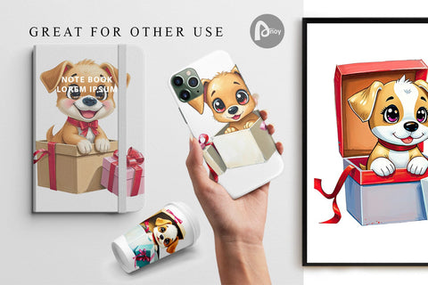 Digital Paper Puppy Gift Digital Pattern artnoy 