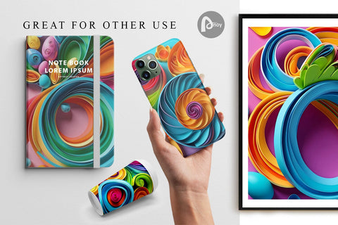 Digital Paper Quilling Paper Colorful Digital Pattern artnoy 