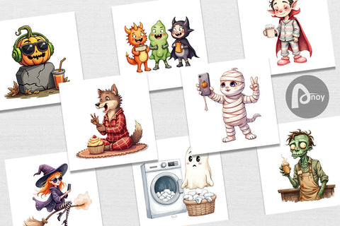 Digital Paper Quirky Halloween Digital Pattern artnoy 