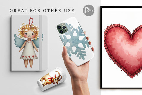 Digital Paper Quirky Nordic Crafts Digital Pattern artnoy 