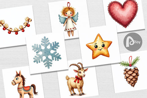 Digital Paper Quirky Nordic Crafts Digital Pattern artnoy 